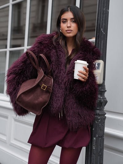 Amelie | Elegante Handtasche für Damen vegan in Wildleder
