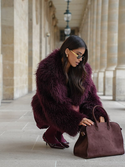 Amelie | Elegante Handtasche für Damen vegan in Wildleder