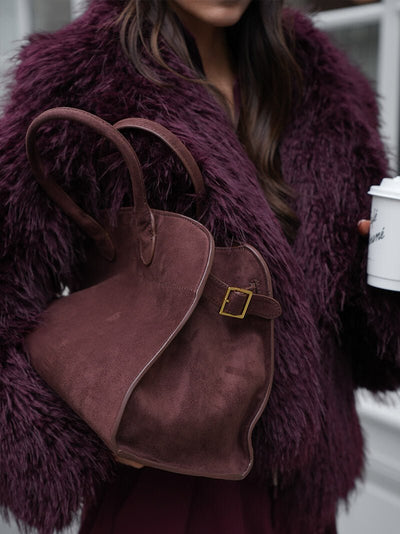 Amelie | Elegante Handtasche für Damen vegan in Wildleder