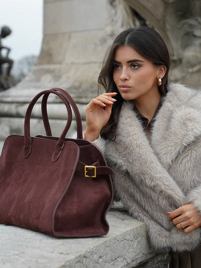 Amelie | Elegante Handtasche für Damen vegan in Wildleder