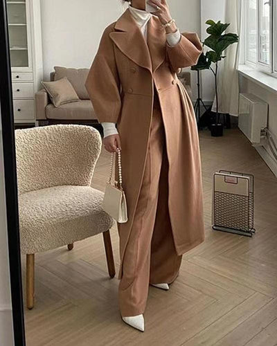 Amelie | Eleganter Trenchcoat Damen Beige mit Reverskragen