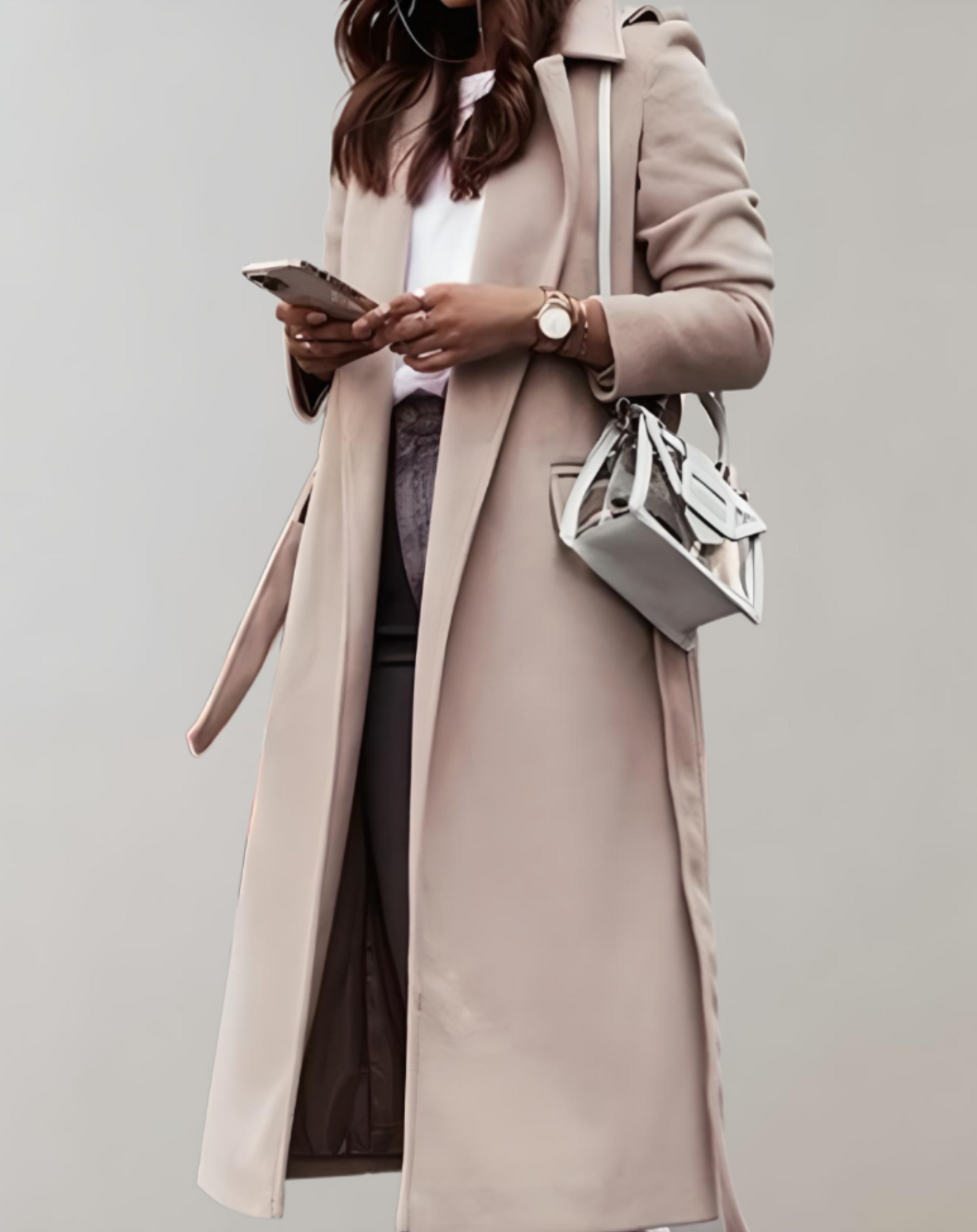 Amelie | Eleganter Wollmantel Damen Winter mit Gürtel