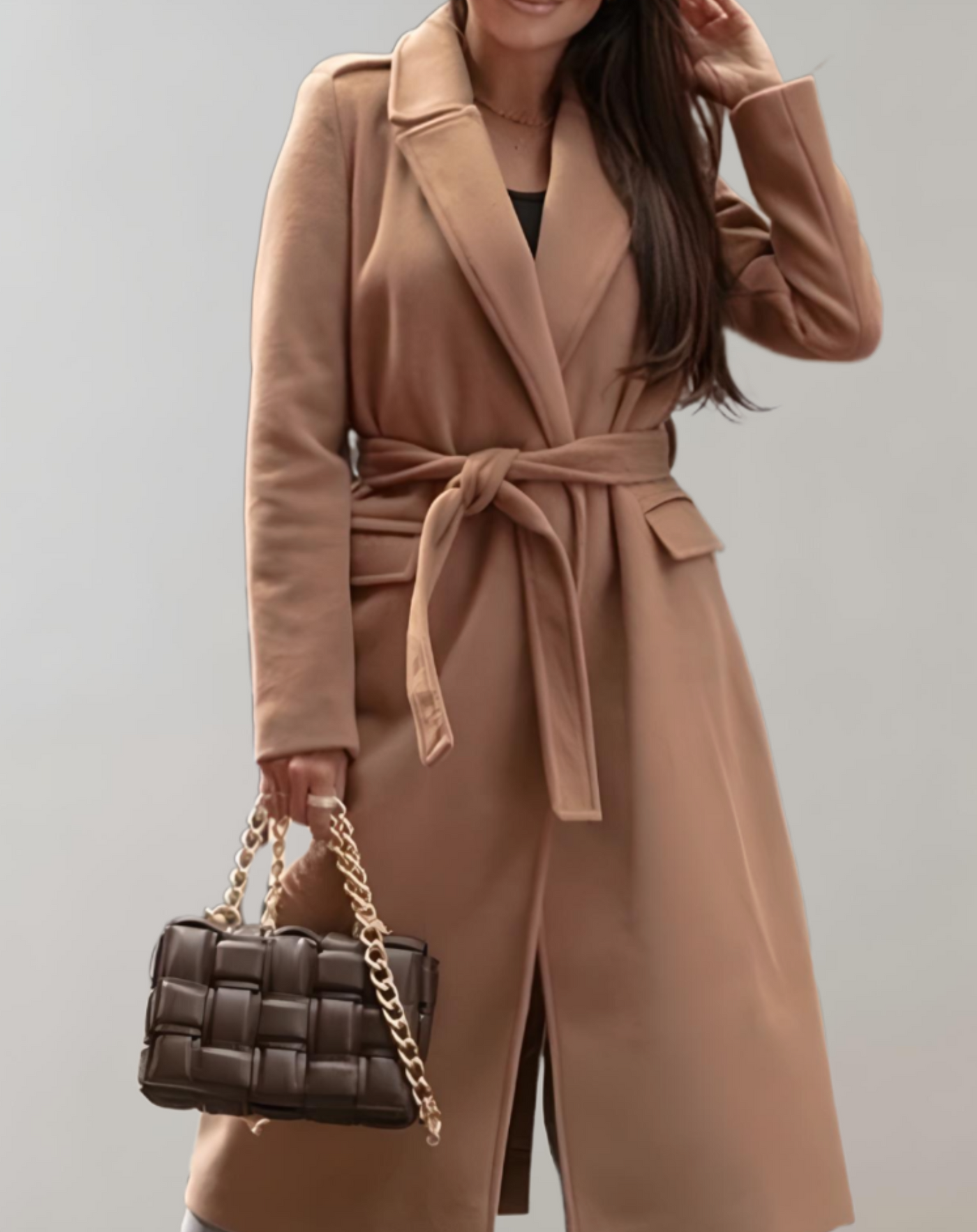 Amelie | Eleganter Wollmantel Damen Winter mit Gürtel