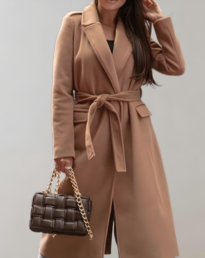 Amelie | Eleganter Wollmantel Damen Winter mit Gürtel
