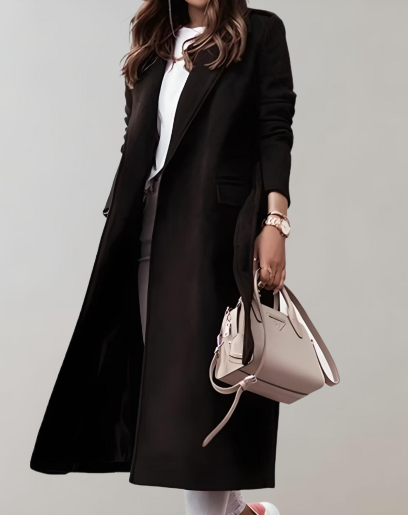 Amelie | Eleganter Wollmantel Damen Winter mit Gürtel