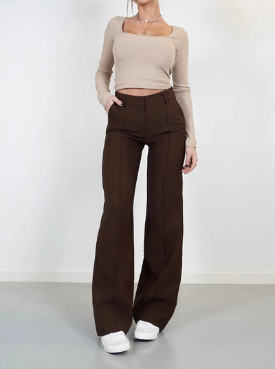 Carina | Elegante Stoffhose für Damen High-Waisted