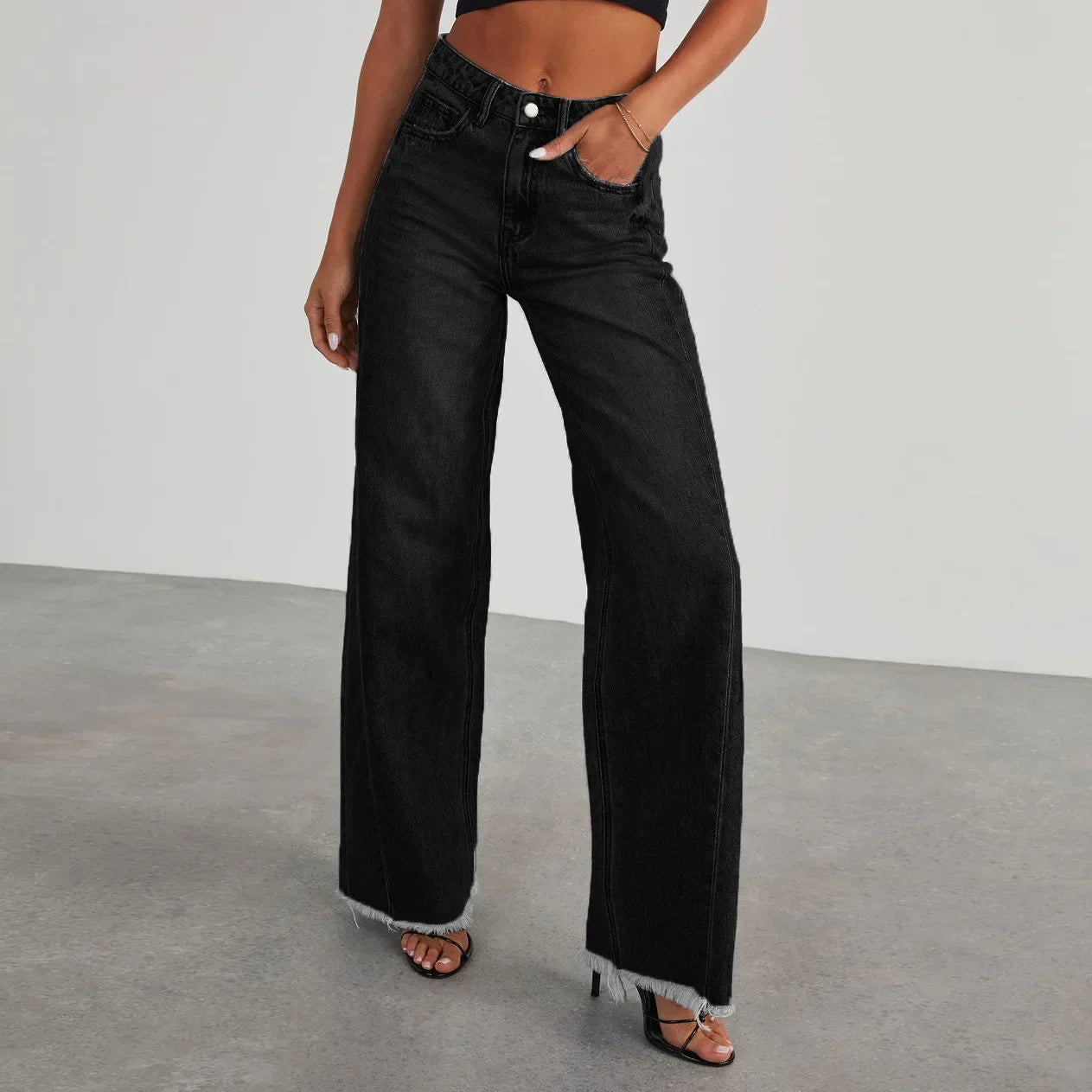 Clara | Lässige Weitbein-Jeans für Damen mit Hohem Bund