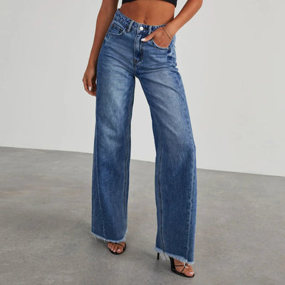 Clara | Lässige Weitbein-Jeans für Damen mit Hohem Bund