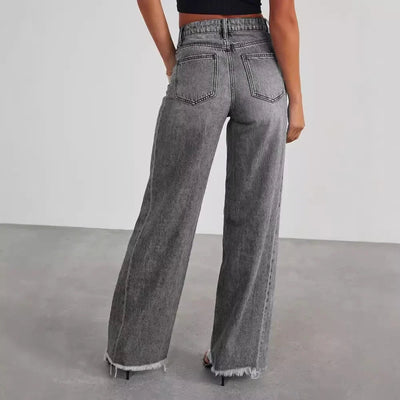 Clara | Lässige Weitbein-Jeans für Damen mit Hohem Bund