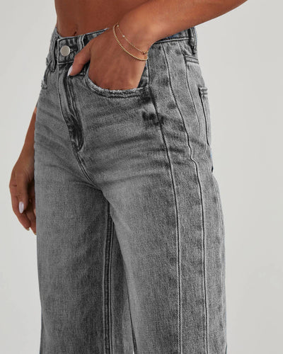 Clara | Lässige Weitbein-Jeans für Damen mit Hohem Bund