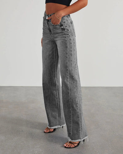 Clara | Lässige Weitbein-Jeans für Damen mit Hohem Bund