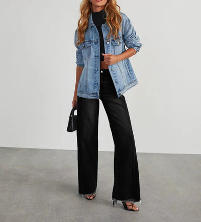 Clara | Lässige Weitbein-Jeans für Damen mit Hohem Bund