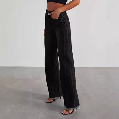 Clara | Lässige Weitbein-Jeans für Damen mit Hohem Bund