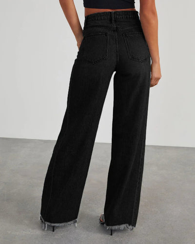 Clara | Lässige Weitbein-Jeans für Damen mit Hohem Bund