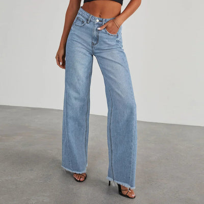 Clara | Lässige Weitbein-Jeans für Damen mit Hohem Bund