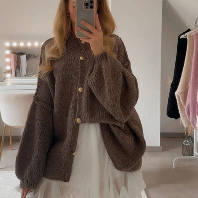 Cleo | Eleganter Strickmantel für Damen Oversized