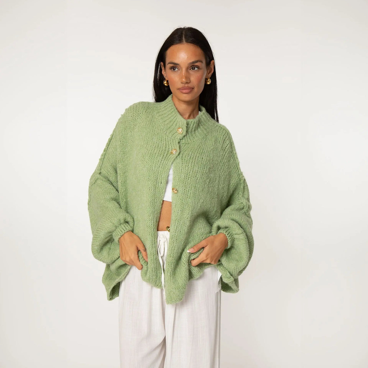 Cleo | Eleganter Strickmantel für Damen Oversized