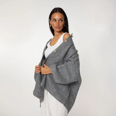 Cleo | Eleganter Strickmantel für Damen Oversized