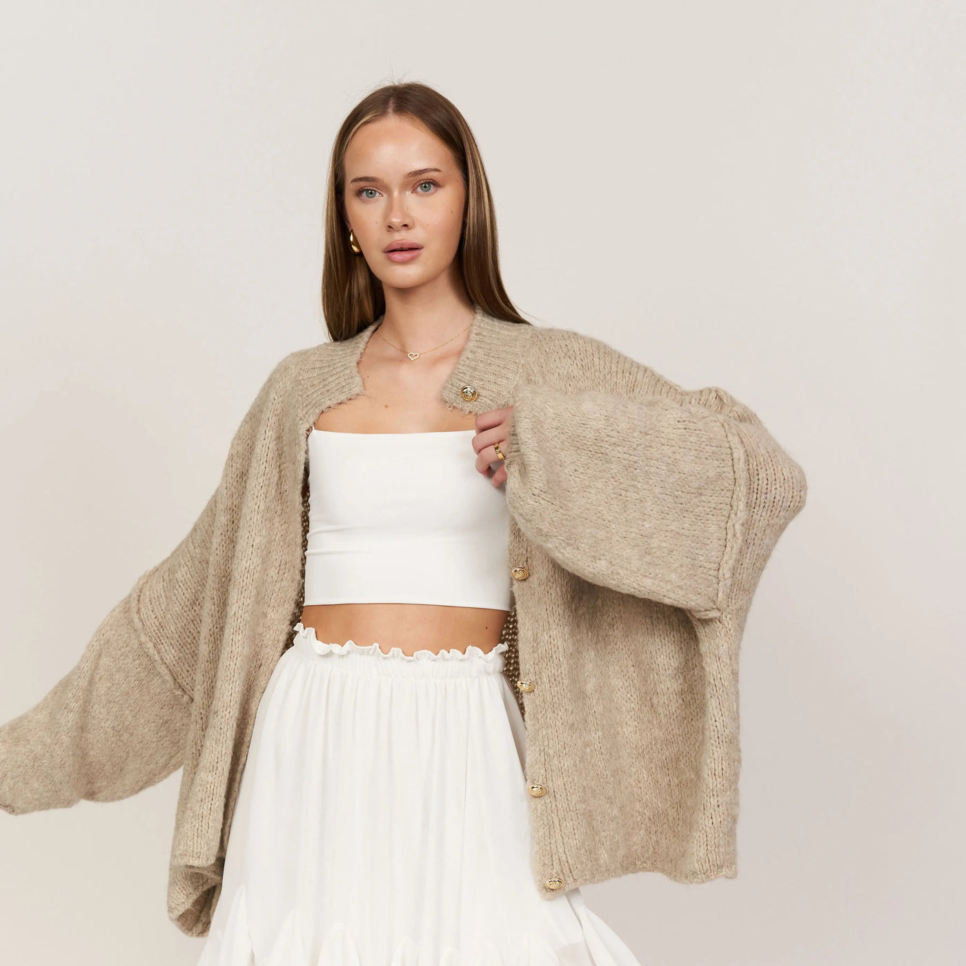 Cleo | Eleganter Strickmantel für Damen Oversized
