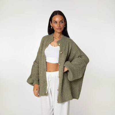 Cleo | Eleganter Strickmantel für Damen Oversized