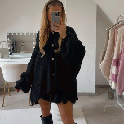 Cleo | Eleganter Strickmantel für Damen Oversized
