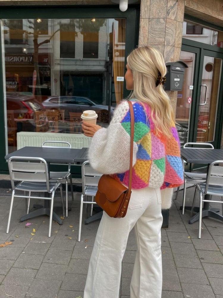 Coleen | Elegante Strickjacke für Damen Herbst Patchwork