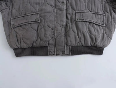 Edony | Lässige Bomberjacke für Damen grau atmungsaktiv