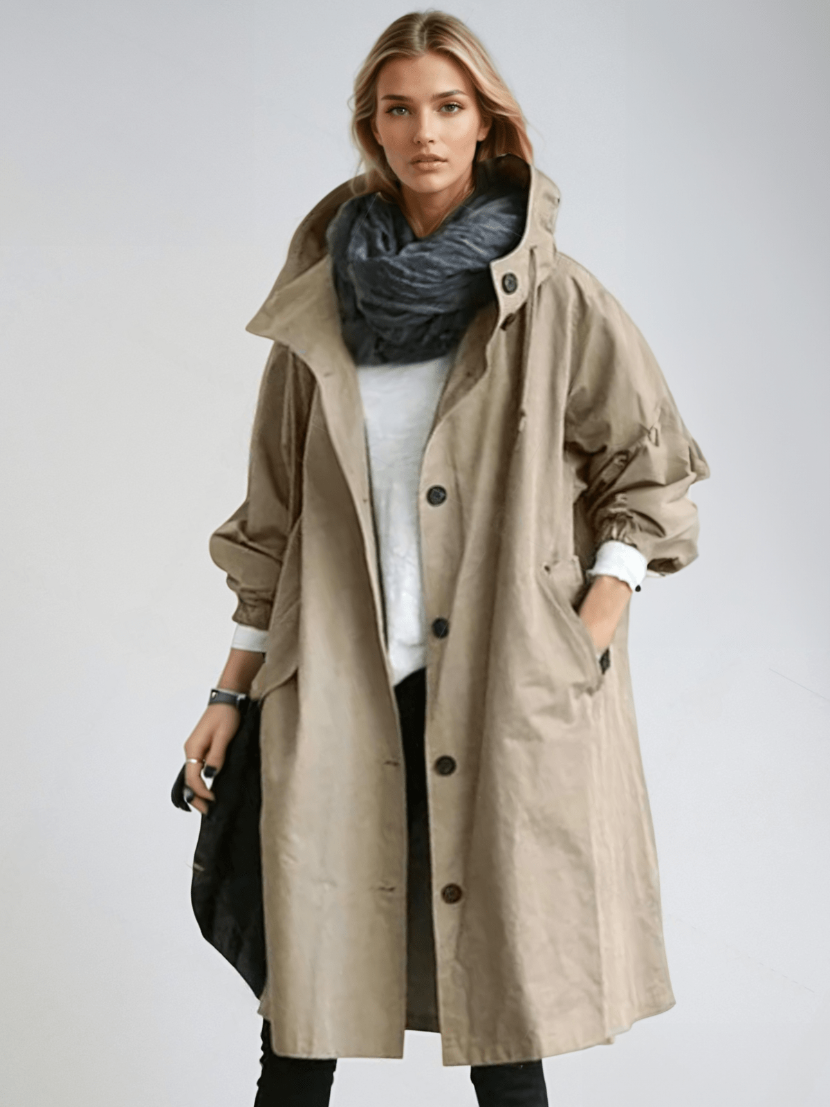 Elizabeth | Eleganter Trenchcoat Damen Beige wasserabweisend