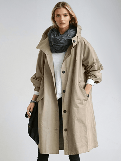 Elizabeth | Eleganter Trenchcoat Damen Beige wasserabweisend