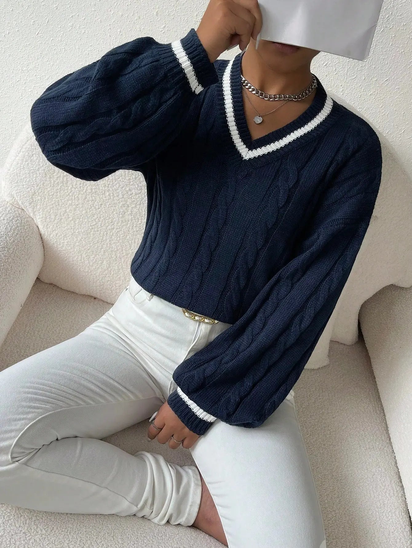Freja | Bequemer Kabelstrickpullover für Damen Baumwolle