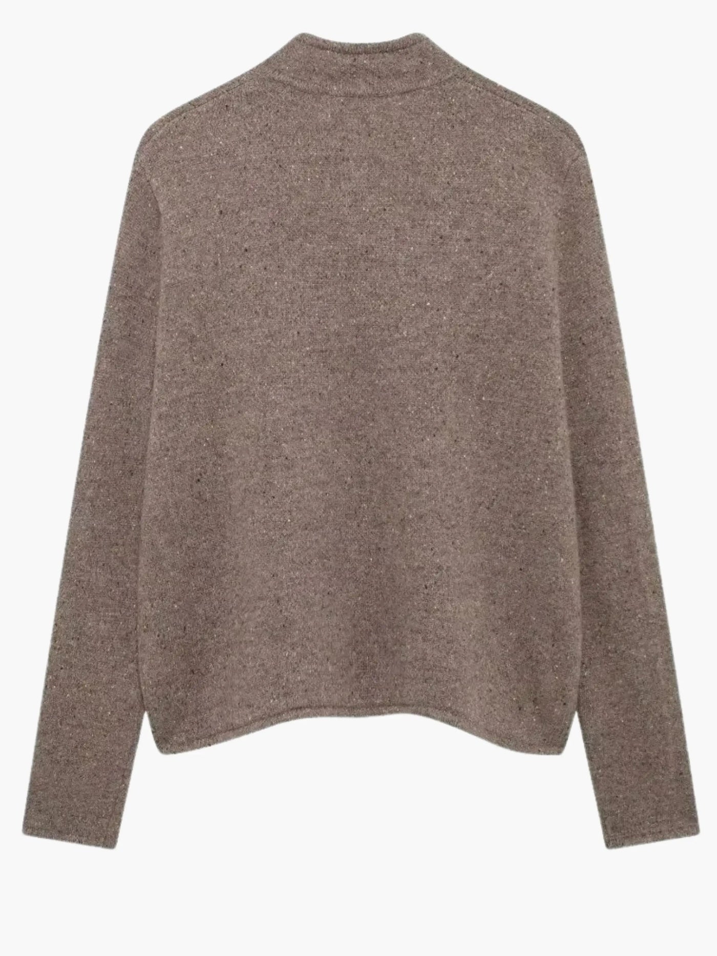 Irma | Elegante Strickjacke für Damen lang mit hohem Kragen