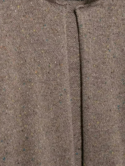 Irma | Elegante Strickjacke für Damen lang mit hohem Kragen