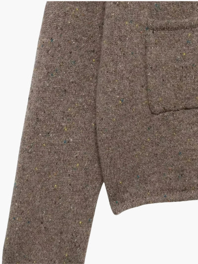 Irma | Elegante Strickjacke für Damen lang mit hohem Kragen