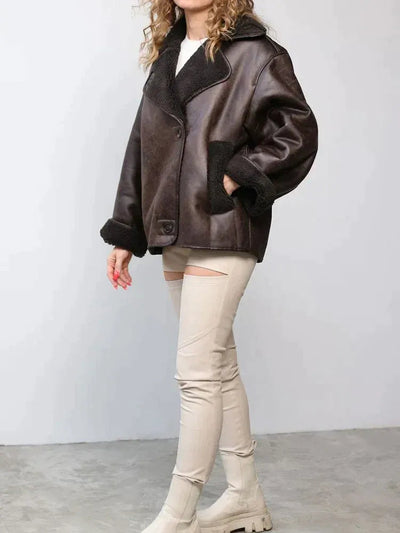 Janice | Stilvolle Kunstlederjacke für Damen mit Futter
