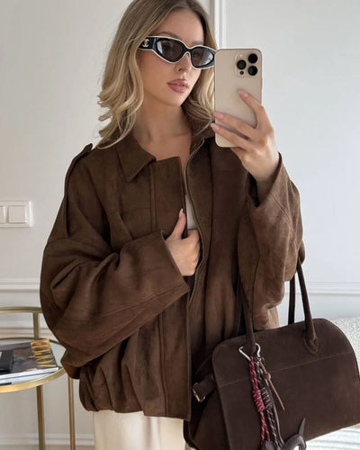 Lara | Lässige Wildlederjacke für Damen elegant