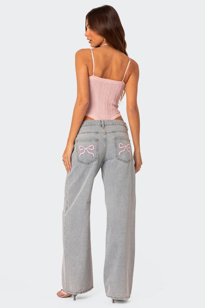 Lena | Stylische Schleifenjeans für Damen elastisch