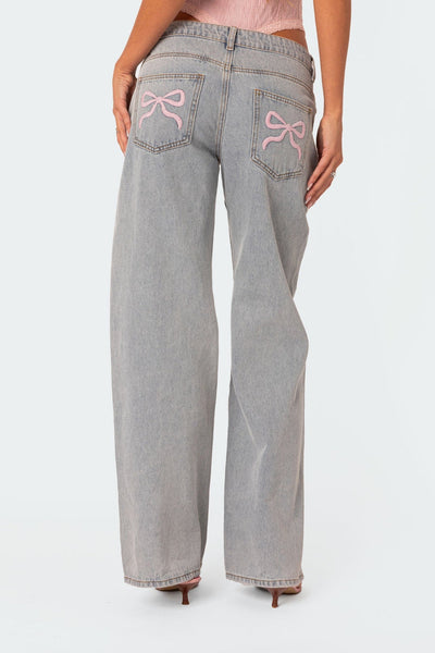 Lena | Stylische Schleifenjeans für Damen elastisch