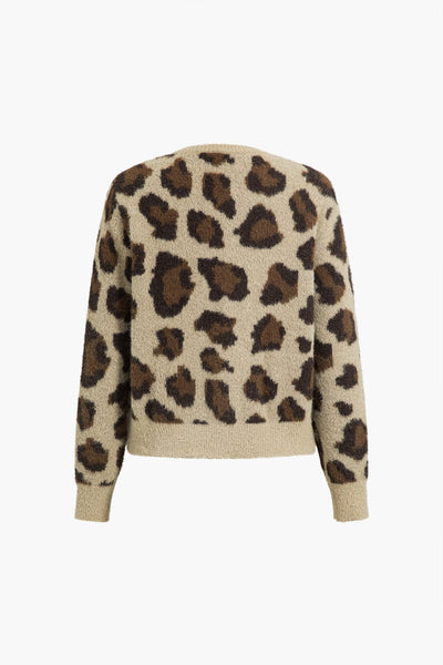 Leona | Eleganter Strickcardigan für Damen mit Leopardenmuster