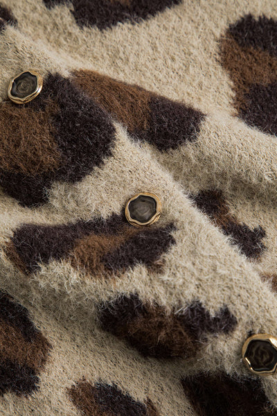Leona | Eleganter Strickcardigan für Damen mit Leopardenmuster