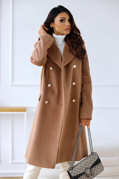 Liva | Eleganter Wollmantel Damen Winter beige