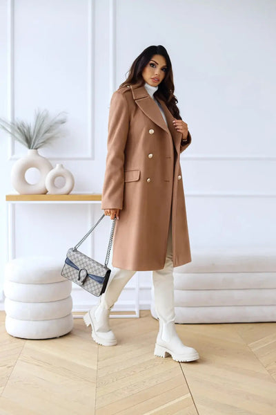 Liva | Eleganter Wollmantel Damen Winter beige