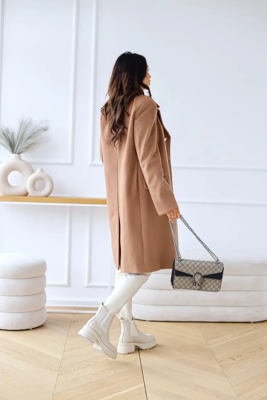 Liva | Eleganter Wollmantel Damen Winter beige