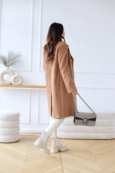 Liva | Eleganter Wollmantel Damen Winter beige