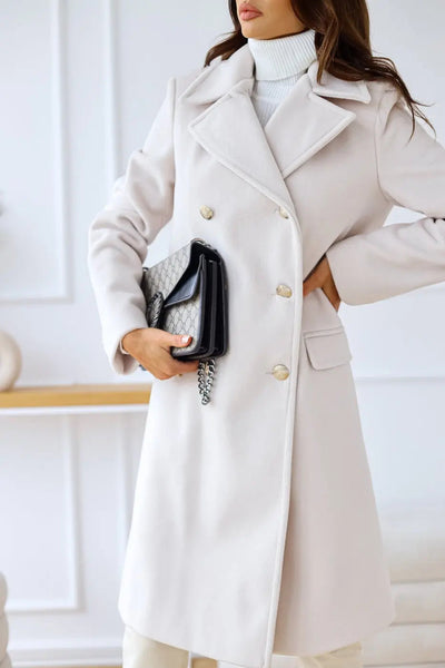 Liva | Eleganter Wollmantel Damen Winter beige