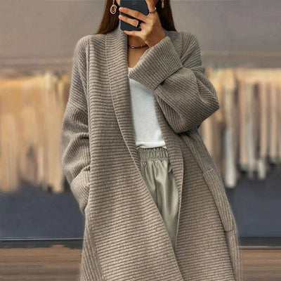 Loralyn | Elegante Strickjacke Damen lang für Herbst/Winter