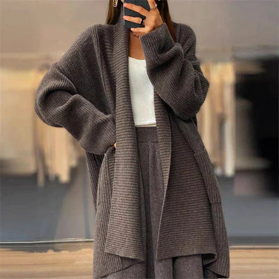 Loralyn | Elegante Strickjacke Damen lang für Herbst/Winter