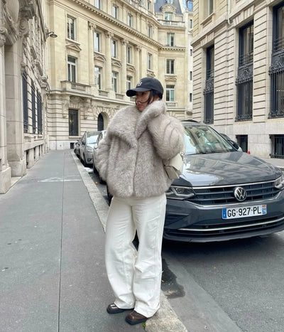 Macy | Stilvolle Kunstfell-Jacke für Damen elegant 8