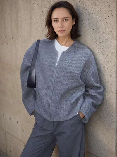 Mia | Elegante Strickjacke Damen lang für Herbst Winter