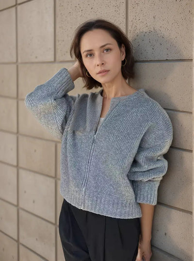 Mia | Elegante Strickjacke Damen lang für Herbst Winter