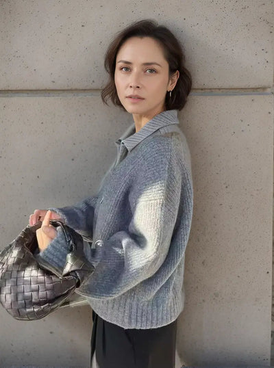 Mia | Elegante Strickjacke Damen lang für Herbst Winter
